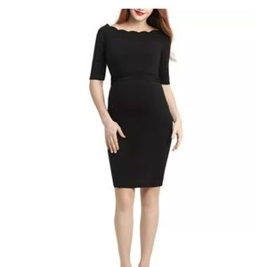 Kimi and Kai Scalloped Neck Maternity Dress